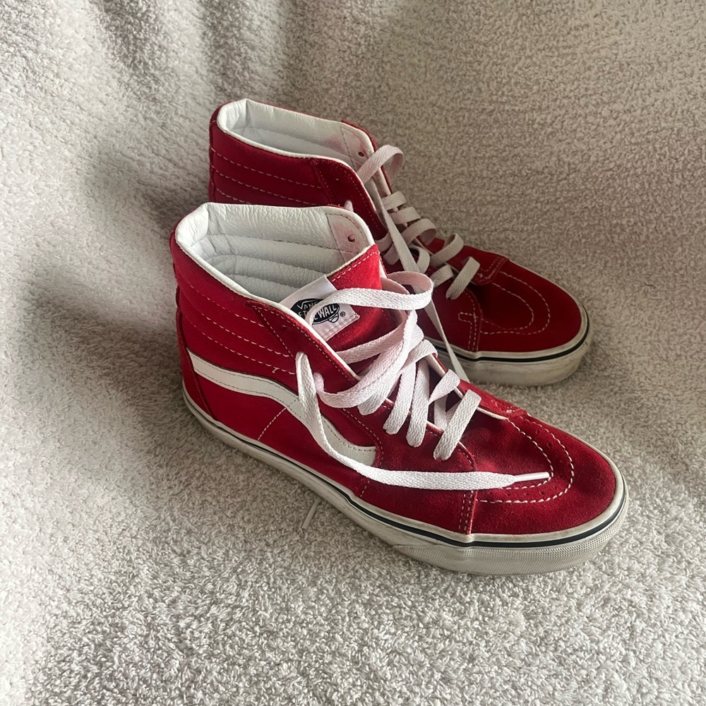 Vans Women's Bold Red High-Top Sneakers